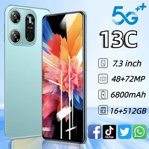 13C 5G mobile phone 7.3-inch HD screen 16GB+512GB 6800mAh dual SIM 24MP+48MP WIFI mobile phone