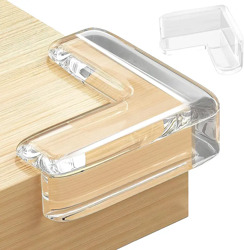 Bảo vệ bàn bằng silicon, Gói 4 miếng, Bảo vệ góc và cạnh bàn cho bé, Miếng đệm cản an toàn trong suốt, Thích hợp để che đồ Nội Thất và các cạnh sắc nét 0