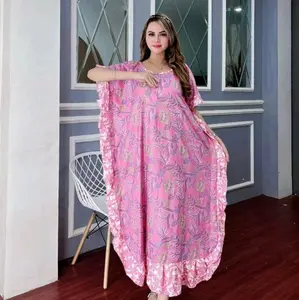 Dres Lowo Soft Bunga Kecil LD 130 PB 130 Bahan Rayon Tebal Terlaris Untuk Wanita Formal Panjang