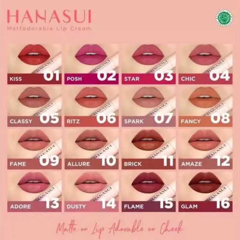 Lipstik Hanasui Mattedorable | Edisi Boba | Asli - Liptint, Liquid, Waterproof, Gloss, Bibir, Lipstick 2