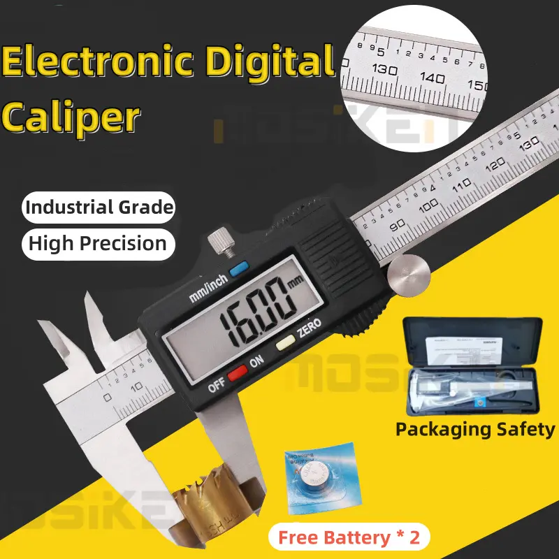 Digital Caliper Waterproof MeasureRange 0-150mm Stainless Steel Vernier Caliper Metal Alloy Carbon Hardware