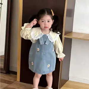 ANGENIUS Dres Anak Perempuan Lengan Panjang 2IN1 Bisa Lepas Pasang Inner Katun Premium Other Soft Jeans Style Anak Kekinian Korean Look Untuk Anak Umur 1 Tahun - 6.5 Tahun