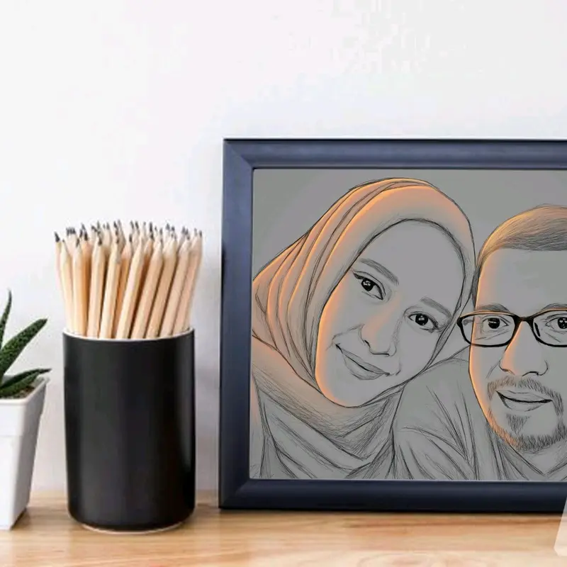 lukisan sketch light ukuran 21 x 30cm 1