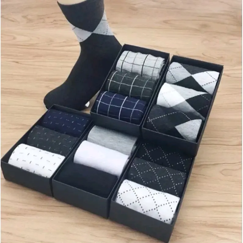 ( 12 pasang ) kaos kaki kerja motif/kaos kaki pria dewasa motif premium