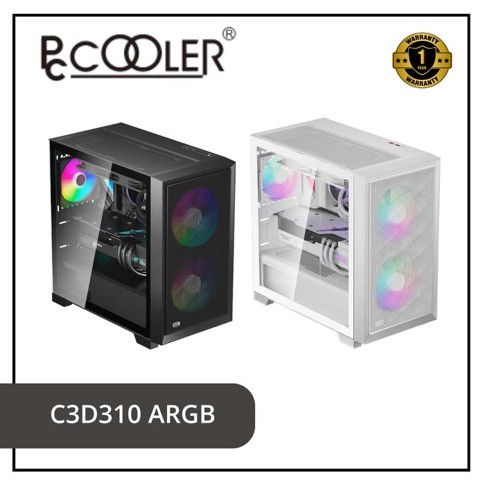 Gambar PCCOOLER C3 D310 ARGB M-ATX CASE Include 3 x Fan 120mm HALO RGB - White dari PCCOOLER Official Store Kota Administrasi Jakarta Pusat Tokopedia
