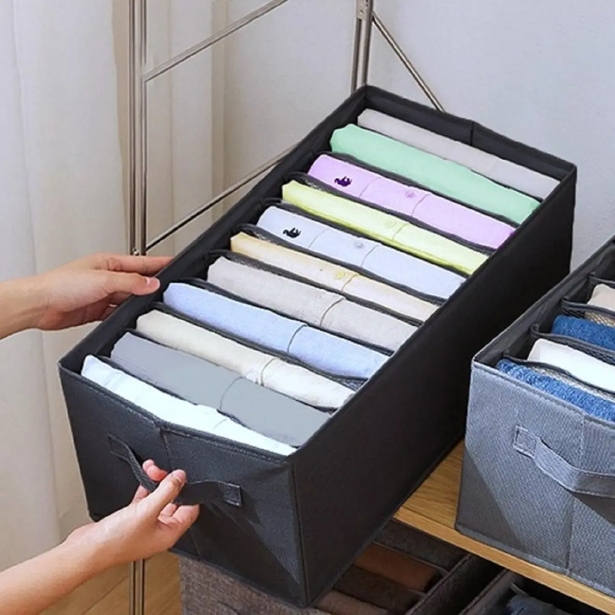 Hộp đựng quần áo gấp gọn Hộp nhựa đựng đồ xếp chồng Túi đựng quần áo chia ngăn Hộp chia nqăn quần áo gọn gàng Chống Bụi