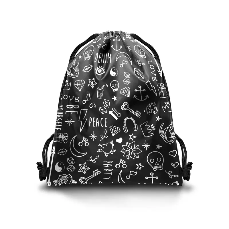 Tas Serut Drawsting Bag Olahraga Sekolah Multifungsi 3
