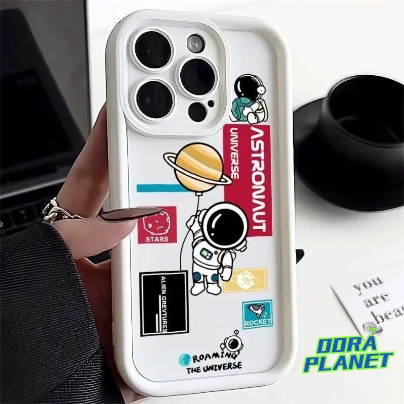 Ốp Điện Thoại Phi Hành Gia, Tương Thích Với iPhone 15 Pro Max, iPhone 13, 14 / 11 / XR / 12 / 8Plus, Thời Trang Quan Tâm Trẻ Con, Chống Vỡ 1