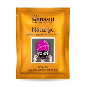 [1 Sachet] Hanasui Naturgo Masker Wajah Peeling Pencerah untuk Kulit Berminyak dan Prone ke Jerawat