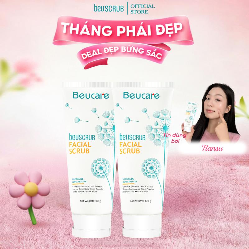 [COMBO 2TDC]_TDCL020 COMBO 2 BEUSCRUB kem Tẩy Tế Bào Chết Cho Da Mặt Nam Nữ 100g, Skincare Làm Đẹp Da, Hỗ Trợ Làm Sạch Da , Dưỡng Ẩm Dịu Nhẹ, Giúp Da Mịn Màng, Tươi Sáng Trà