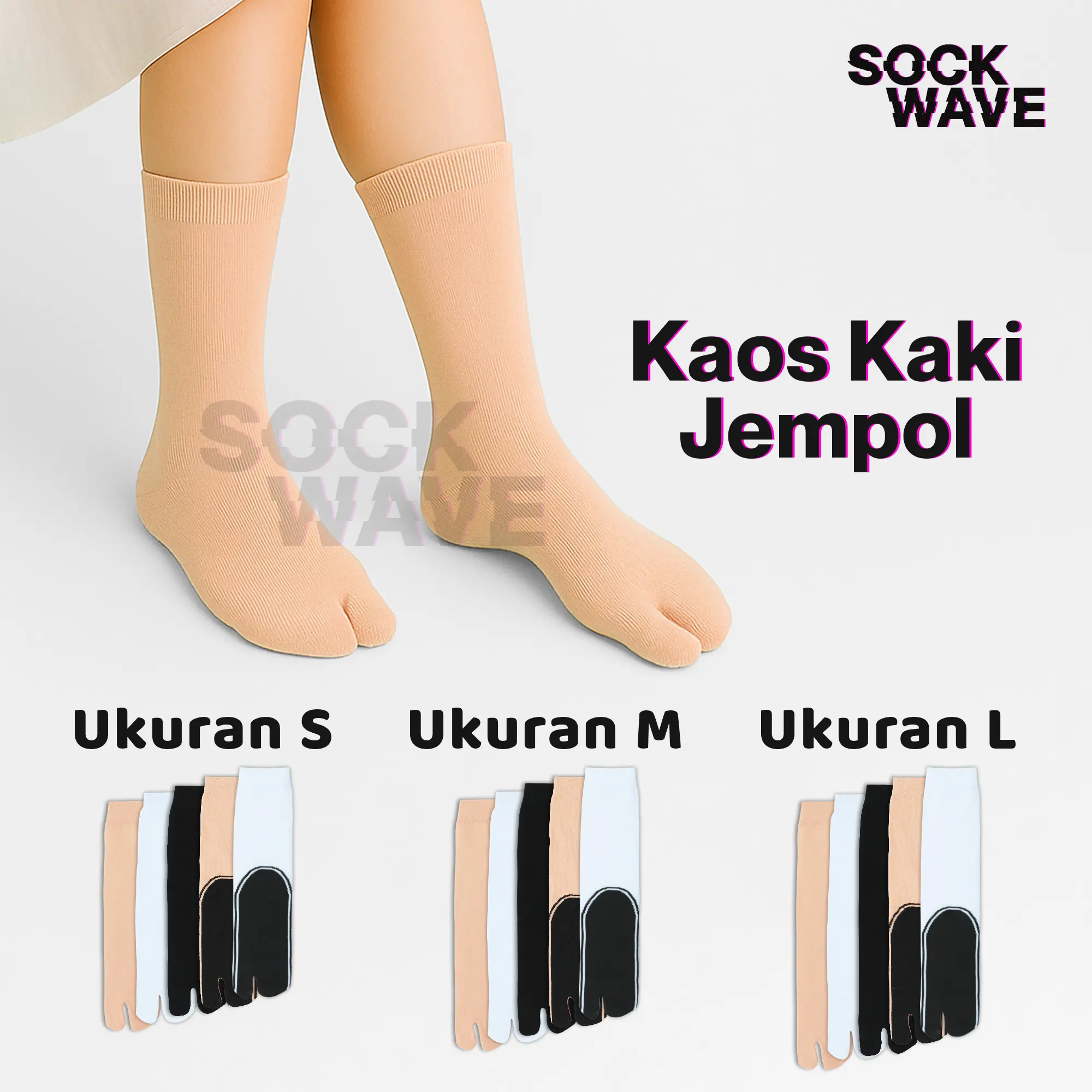 Kaos Kaki Jempol Uk S M L Wanita Muslimah Dewasa Sockwave