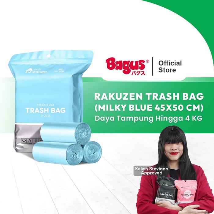 Gambar Rakuzen Premium Trash Bag Uk. 45 x 50 - Kantong Sampah - Milky Blue dari Bagusmartofs Kota Administrasi Jakarta Barat Tokopedia