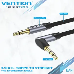 VENTION Kabel AUX FLAT L-Style Elbow 3.5mm Male to Male 90 Degree