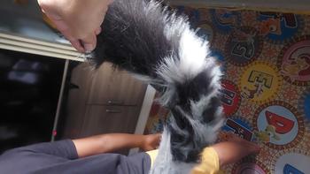 Product Review of ekor furry anggora loreng neko tail blaster faux fur fluffy halloween party fashion cosplay animal stuff aksesoris hiasan dekorasi costume accessories kawaii cute cat shippo from M**e 1