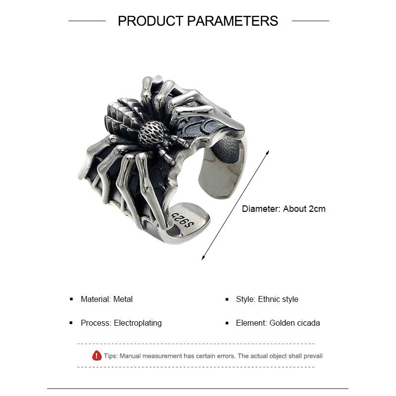 【BATIKETS】Popular Spider Ring Fashion Opening Adjustable Ring Punk ...