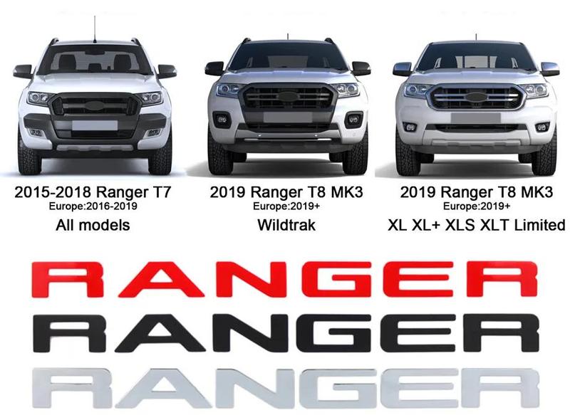 Product Introduction of ABS Plastic 3D Rear Trunk Tailgate Insert Letters For Ford Ranger T6 T7 T8 2012-2019 Emblem Decal Sticker Nameplate Letter Car Accessories 5