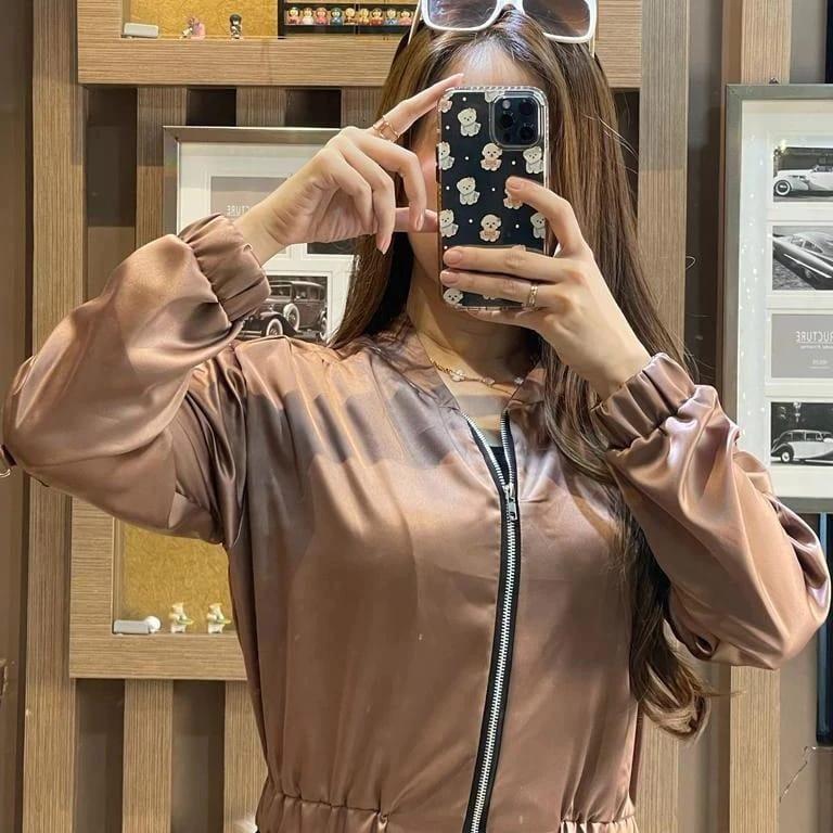 Sybn - Jaket Outer Satin Premium Wanita Jaket Bomber Kasual bisa Cod 2
