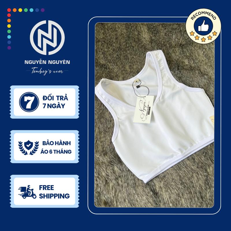  Áo Nịt Tròng Tomboy Truyền Thống - Áo Nịt Ngực Tròng Cổ Tomboy Không Gài Thể Thao Tập Gym Nữ Ba Lỗ Thun Trơn Cotton Gen Thun Viền Nhỏ Bigsize Nguyễn Nguyên 