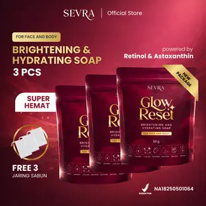 [PAKET HEMAT] SEVRA Glow Reset Brightening & Hydrating Soap 50gr | Niacinamide, Retinol, & Astaxanthin | Sabun Pencerah Badan & Wajah