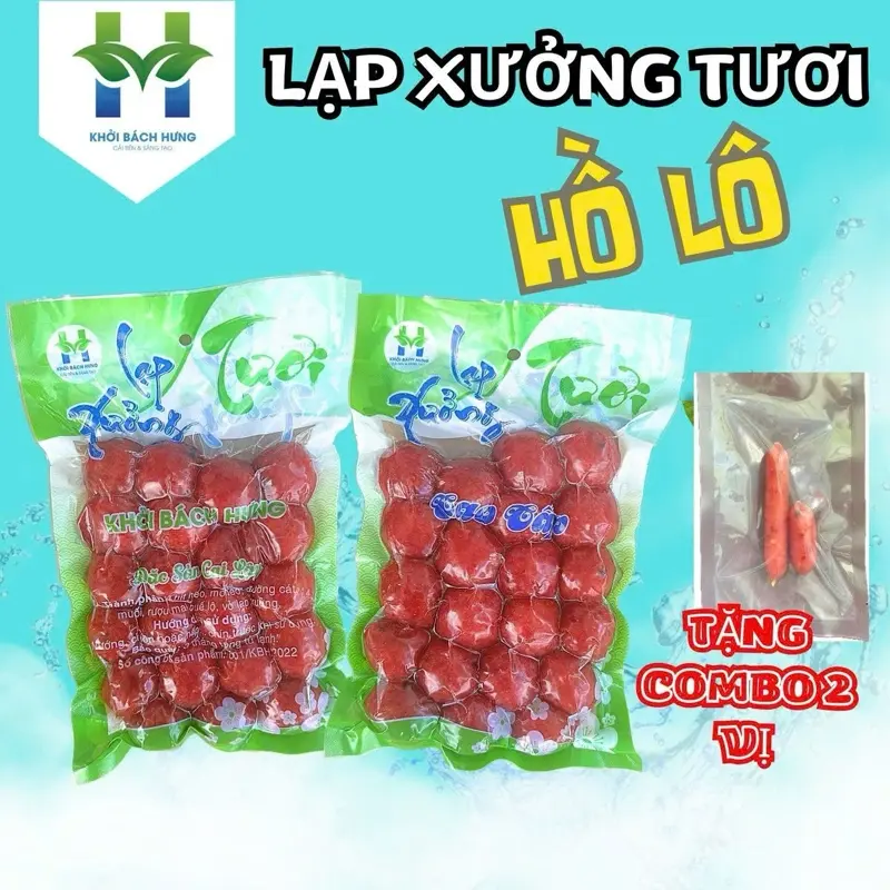 1 kg Lạp xưởng hồ lô-Đặc sản CAI LẬY vị mặn ngọt - 1kg gồm 2 túi - (Tặng gói nhỏ 2 vị lạp tôm và lạp heo khô). [Khởi Bách Hưng]