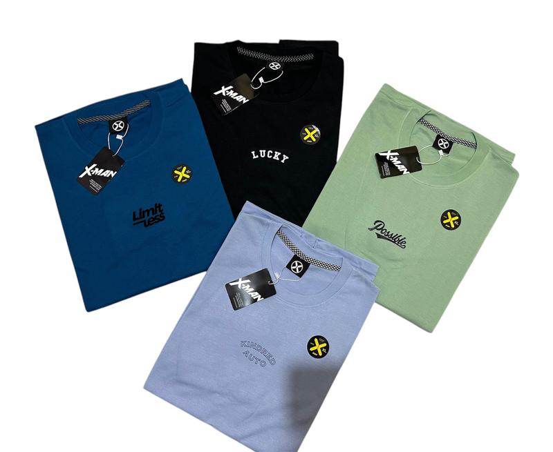 Paket 4 Pcs Kaos Distro Pria Semi Katun - Motif Retro, Korea, Simpel, Santai - Panjang,distro Cowok Keren atasan pria lengan Pendek Casual 8