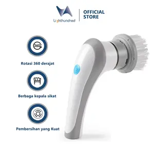 Lighthundred Sikat Elektrik 4 in 1 Handheld Sikat Kamar Mandi Rotasi Cerdas 360° Derajat IPX7 Cleaning Brush