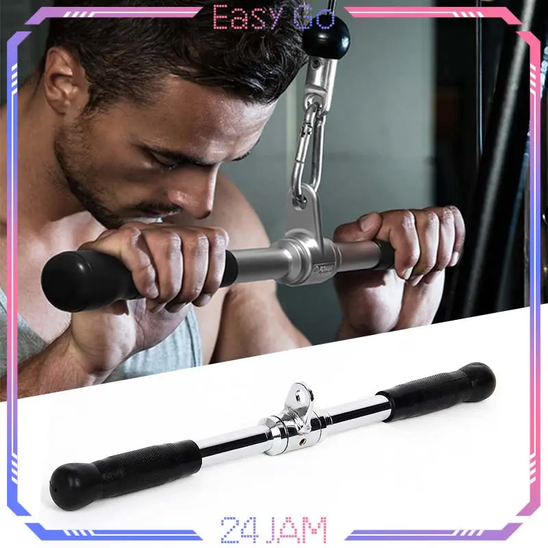 Alat Pull Down Bar 50cm Fitness Pull Down Gym Straight Handle Tricep Rope Handle Pegangan Gym Fitnes