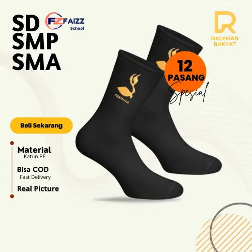 6 Pcs kaos Anak Kaos Pramuka TK SD SMP SMA hitam putih tebal PE - kaos Kaki faizz School Socks - kaos Tebal SD SMP SMA Hitam Putih Fashion sarung Sekolah Kaus Kaki Tebal 5