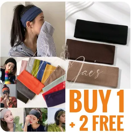 NIANA BUY 1 + 2 FREE (3PCS) BREATHABLE HEADBAND SPORTY FASHION STRETCHABLE
