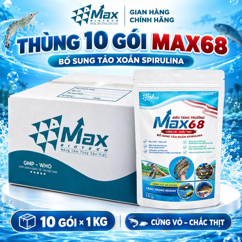 Combo 10 gói Max68 – Men Đường Ruột và Khoáng tăng trưởng sach day biozym