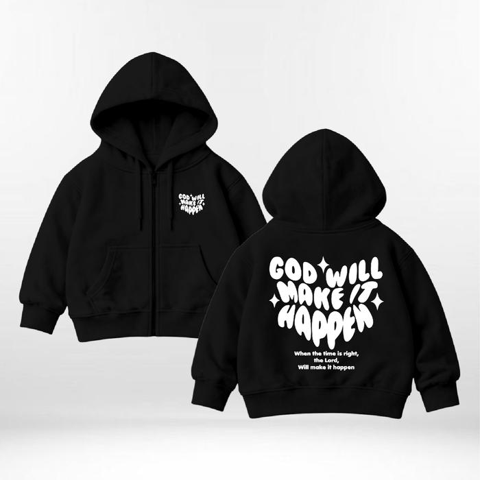 Gambar BEXLEY Hoodie Zipper Make It Happen Anak | Jaket Hoodie Kids Laki-Laki & Perempuan 4-15 Tahun - HITAM, M (4-6 Tahun) dari BEXLEY Kota Administrasi Jakarta Barat 3 Tokopedia