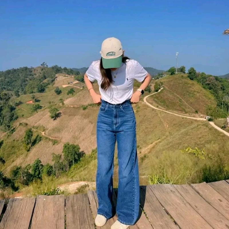 CELANA BAGGY JEANS SKENA CELANA JEANS BAGGY CEWEK WIDE LEG JEANS HITAM PANJANG SANTAI WANITA 4