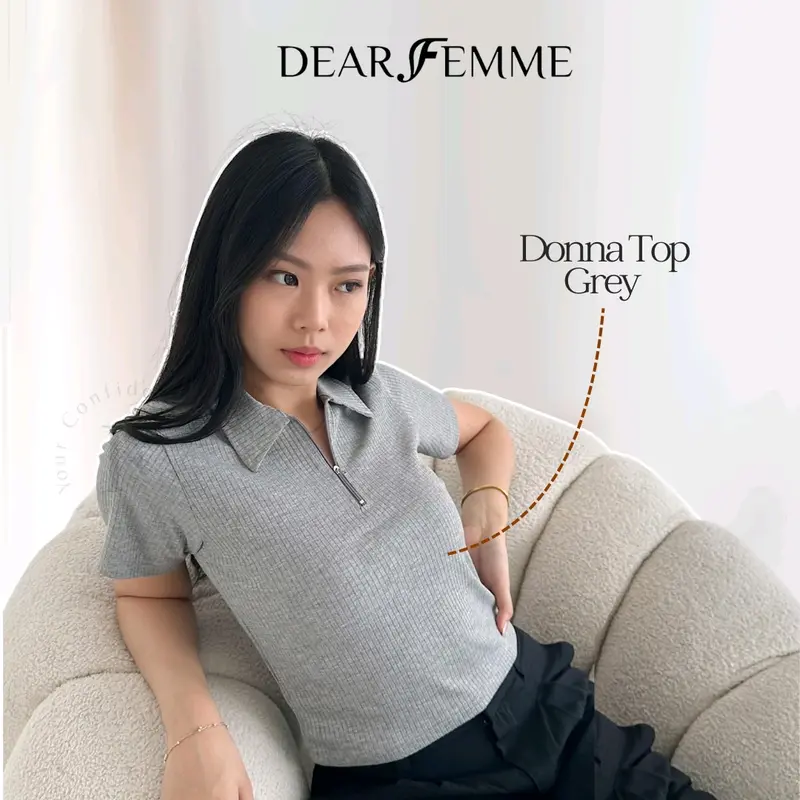 [Dear Femme] Donna Knit Top | Premium Knit Collection | Atasan Wanita Lengan Pendek 3