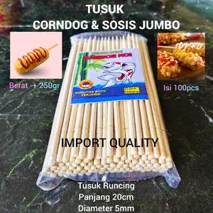 Tusuk Corndog Sosis Jumbo Jagung Bakar isi 100pcs Import Premium Quality Sumpit