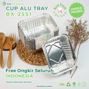 Cup Alumunium Foil Tray Cup BX 2551 Tanpa Tutup Lasagna Macaroni Schotel Klapertart