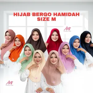 (PAKET 10PCS) BISA PILIH WARNA!!! HIJAB BERGO HAMIDAH BAHAN KOREAN JERSEY ADEM