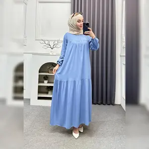 Natha Dress Muslimah Gamis Wanita Terbaru Rayon Twill Premium Busui Friendly Nyaman Dipakai Simpel Elegant