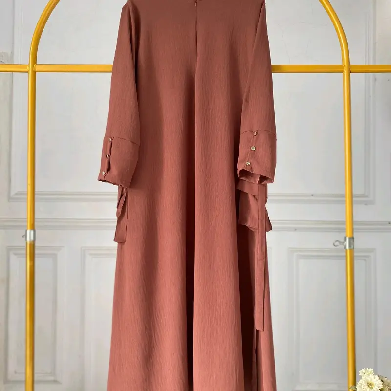 Tans Store - Gamis Cargo Gamis  Panjang Crinkle Wanita Terbaru Gamis Elegant dan Nyaman Dress Muslim Santai Simple 5