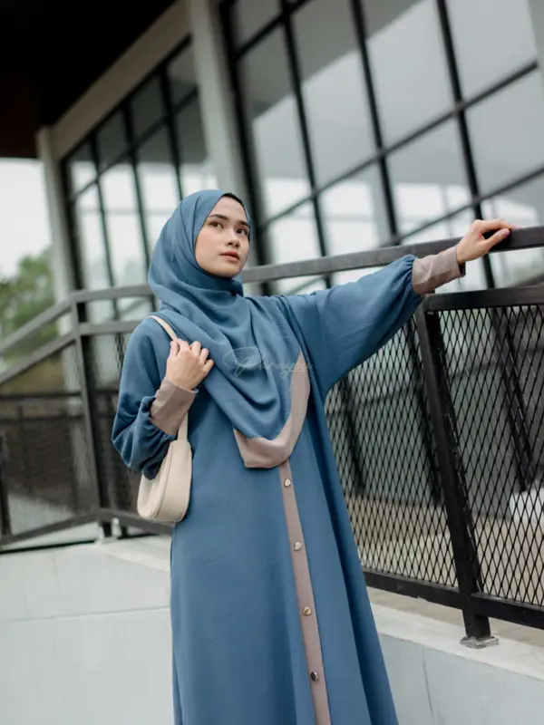 PARAYOU - Abaya Hana Set Hijab Pashmina Free Cadar Gamis All Size Seragaman Syari Dress Mewah Muslim Lebaran 2025 Dewasa Remaja Pesta Airflow Maxi Kondangan Crinkle Simple Wanita Ceruty Hitam 5