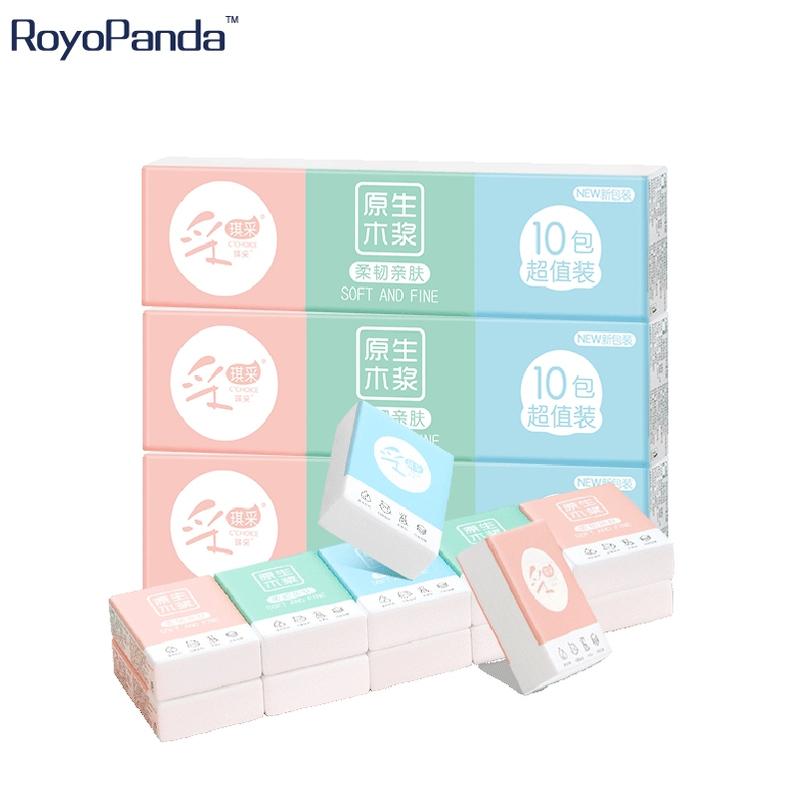 【50 gói Khăn Giấy Bỏ Túi Du Lịch RoyoPanda - 3 Lớp, Giấy Ăn Rút Cao Cấp, giấy sipiao chính hãng, khăn ướt gumi 50 miếng, gói ướt át, khăn giấy mini