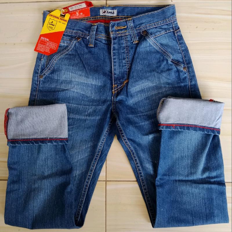 TERBRU CELANA LOIS PREMIUM, HANYA 2 WARNA ORIGINAL Jeans Biru Nyaman Denim Panjang Cowok Keren Pria Tebal Standar Hitam Distro 4