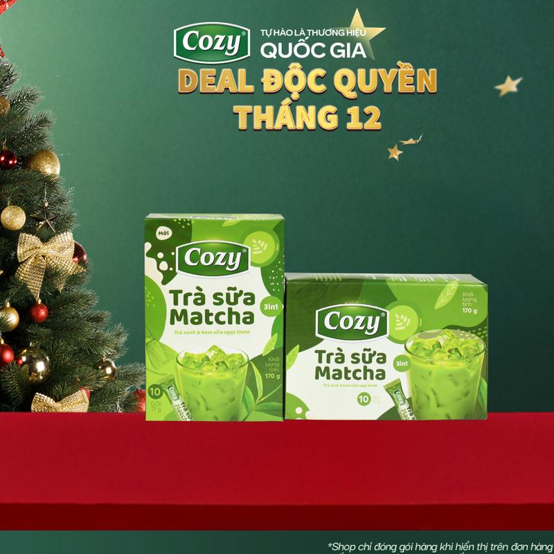 COMBO 2 HỘP - Trà Sữa Matcha Hòa Tan 3in1 Cozy - Thơm Vị Matcha Hộp 10 gói và 18 gói Pha Chế Tiện Lợi - Thức uống giải khát mùa Hè
