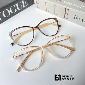 FRAME TR87109 - KACAMATA WANITA TERBARU BISA COSTOM NORMAL & MINUS & PLUS DAN PROGRESIF LENSA ANTI RADIASI PHOTOCROMIC DAN BLUECROMIC, FREE BOXS DAN LAP