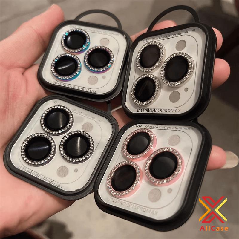 Camera Lens Protector for iPhone 11 17 16 15 14 12 13 Pro Max Luxury Metal Bling Glitter HD Clear 9H Tempered Glass Camera Lens Protective Shell Case