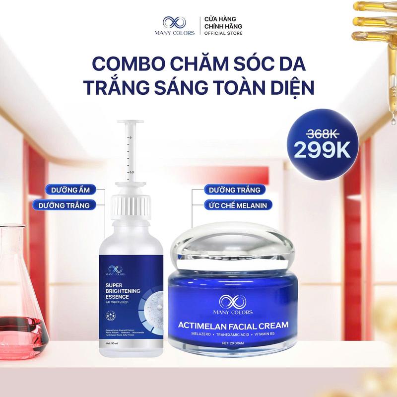  Combo Kem Face & Serum Dưỡng Trắng Da - Hỗ Trợ Mờ Thâm Sạm Nám  dưỡng ẩm 