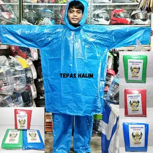1 PCS Jas Hujan Plastik Merpati Baju+Celana Bahan Super Tebal Size Jumbo Dan Lebar