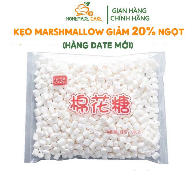  Kẹo Marhmallow giảm 20% ngọt  Date Mới Không Chảy  500gr Kẹo bấc trắng nguyên liệu làm kẹo Nougat Candy 