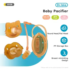 Dr.isla  Dot bayi / Dot Empeng/Empeng bayi/BPA FREE dengan rantai dan Kotak/silikon lembut perlengkapan bayi baru lahir Empeng BY08