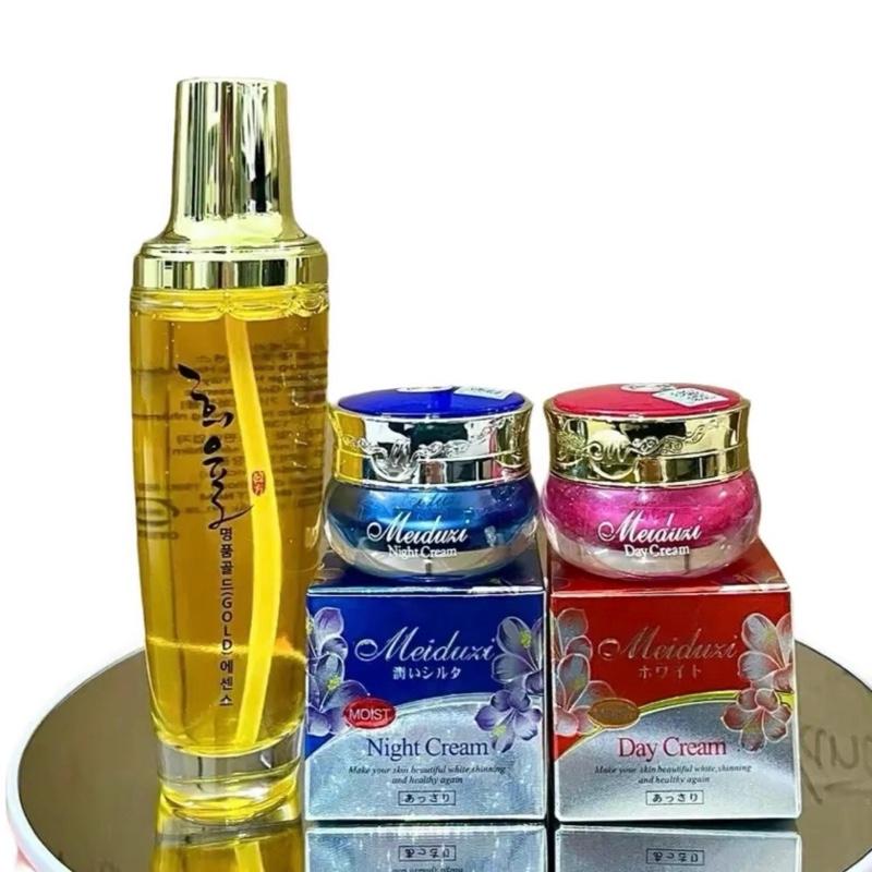 ( TẶNG SERUM) Combo Tổng 3 Món Meiduzi Nhật Kèm Serum Tinh Chất Vàng 24k 130Ml ( Tem Vuông )