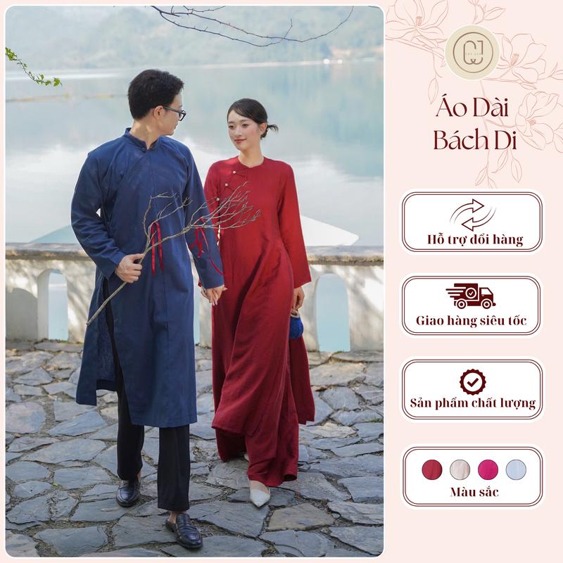 BST Tết 2026 Áo Dài Cách Tân Nữ Bách Di CayLeo Design Chất Liệu Đũi Dài Tay Thiết Kế Thanh Lịch - AD835 Women Dress